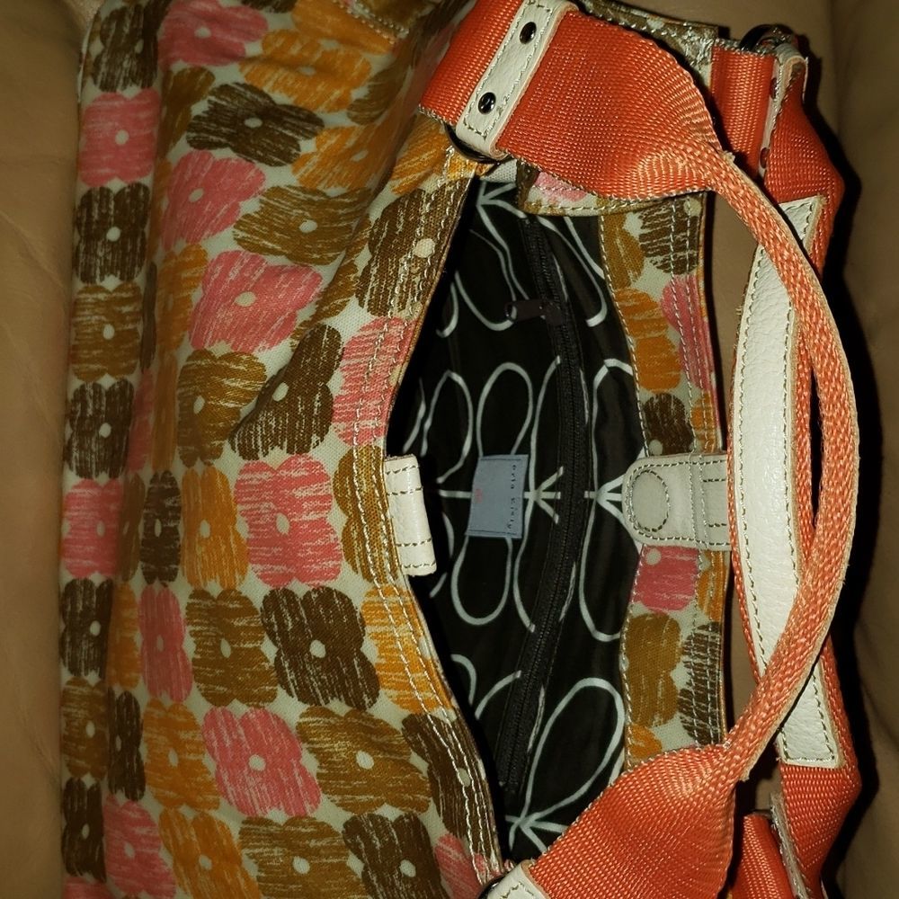 💘 ORLA KIELY POPPY MULTI COLOR COATED COTTON SATCHEL BAG - Picture 4 of 6